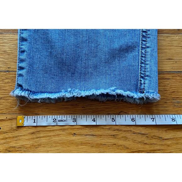7 FOR ALL MANKIND 'High Waist Cropped Straight' Button-fly Jeans sz 32 - Picture 13 of 13